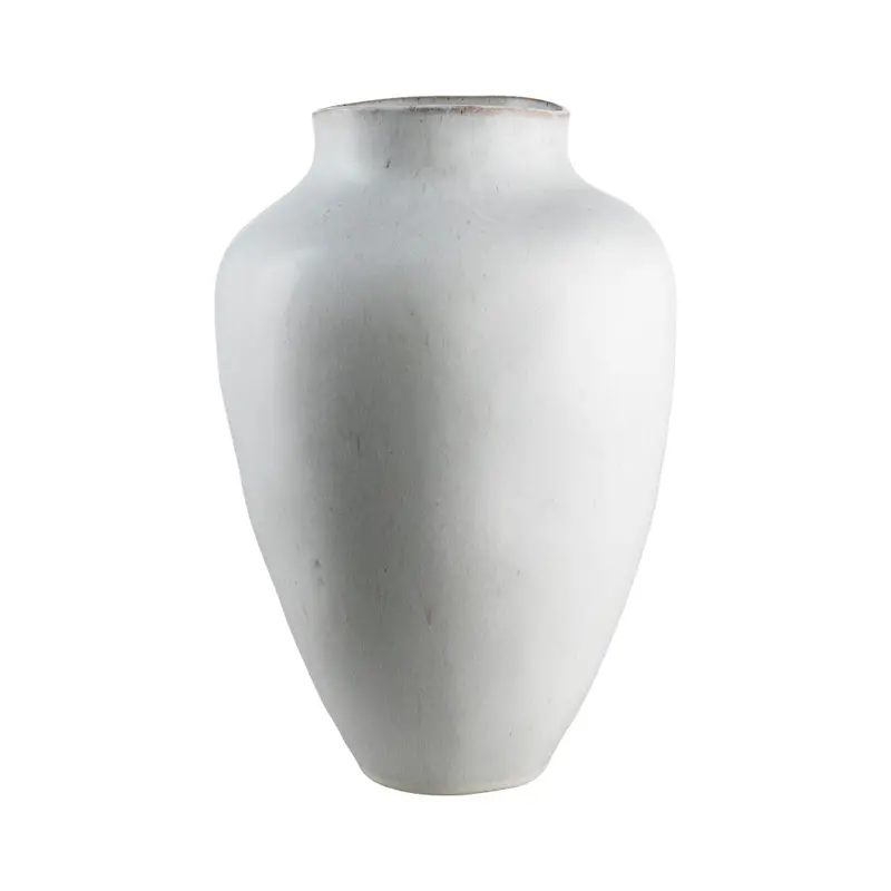 White Speckled 30Cm Handcrafted Ceramic Urn-Style Vase 1