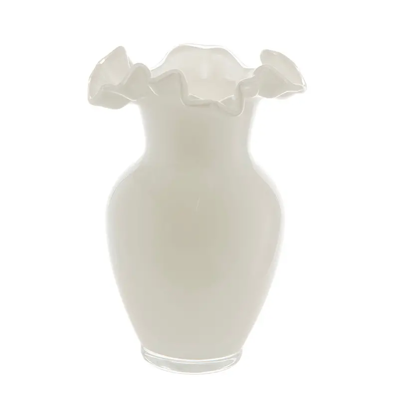 White Tulip-Inspired Glass Vase – 22.5 Cm Tall 1