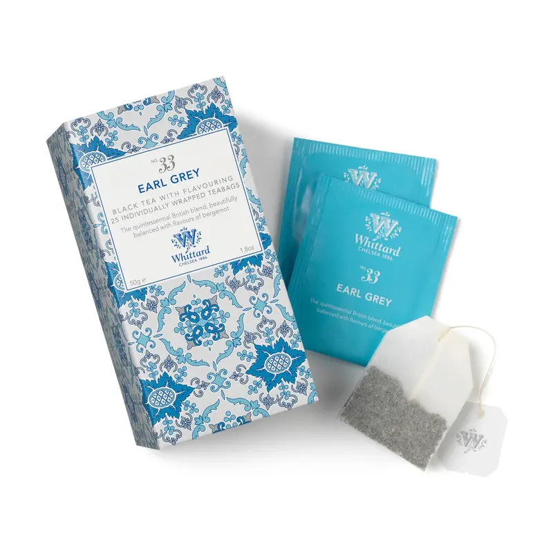 Whittard Earl Grey Tea – 25 Wrapped Bags With Bergamot Essence 1