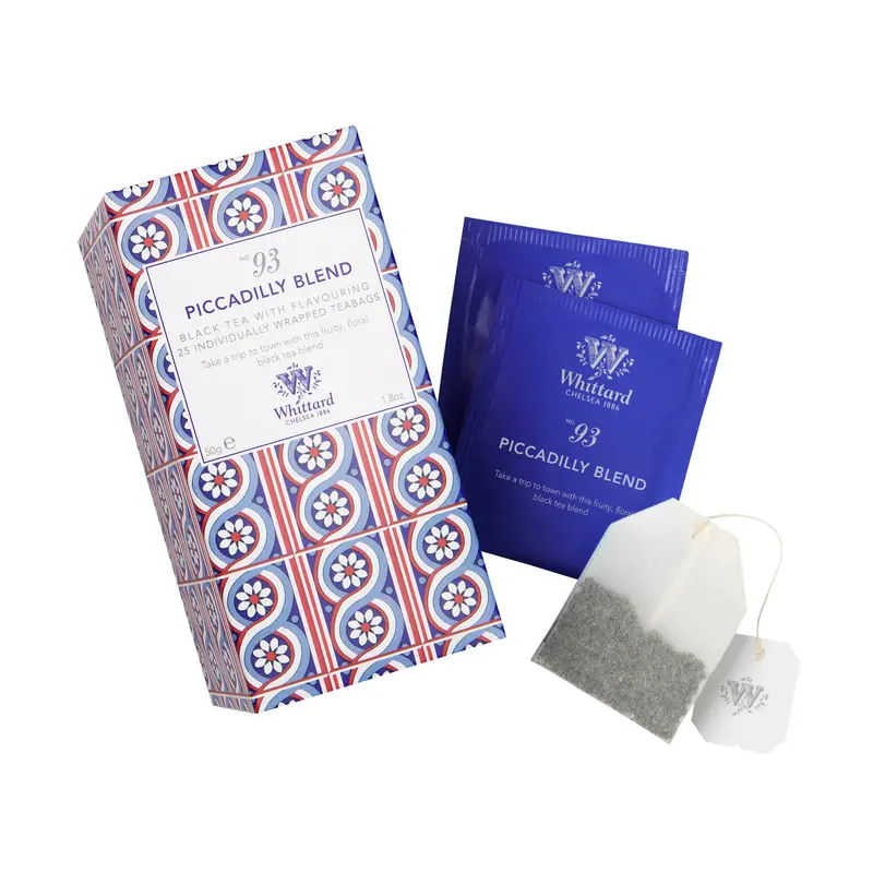 Whittard Piccadilly Blend Tea – 25 Individually Wrapped Specialty Tea Bags 1