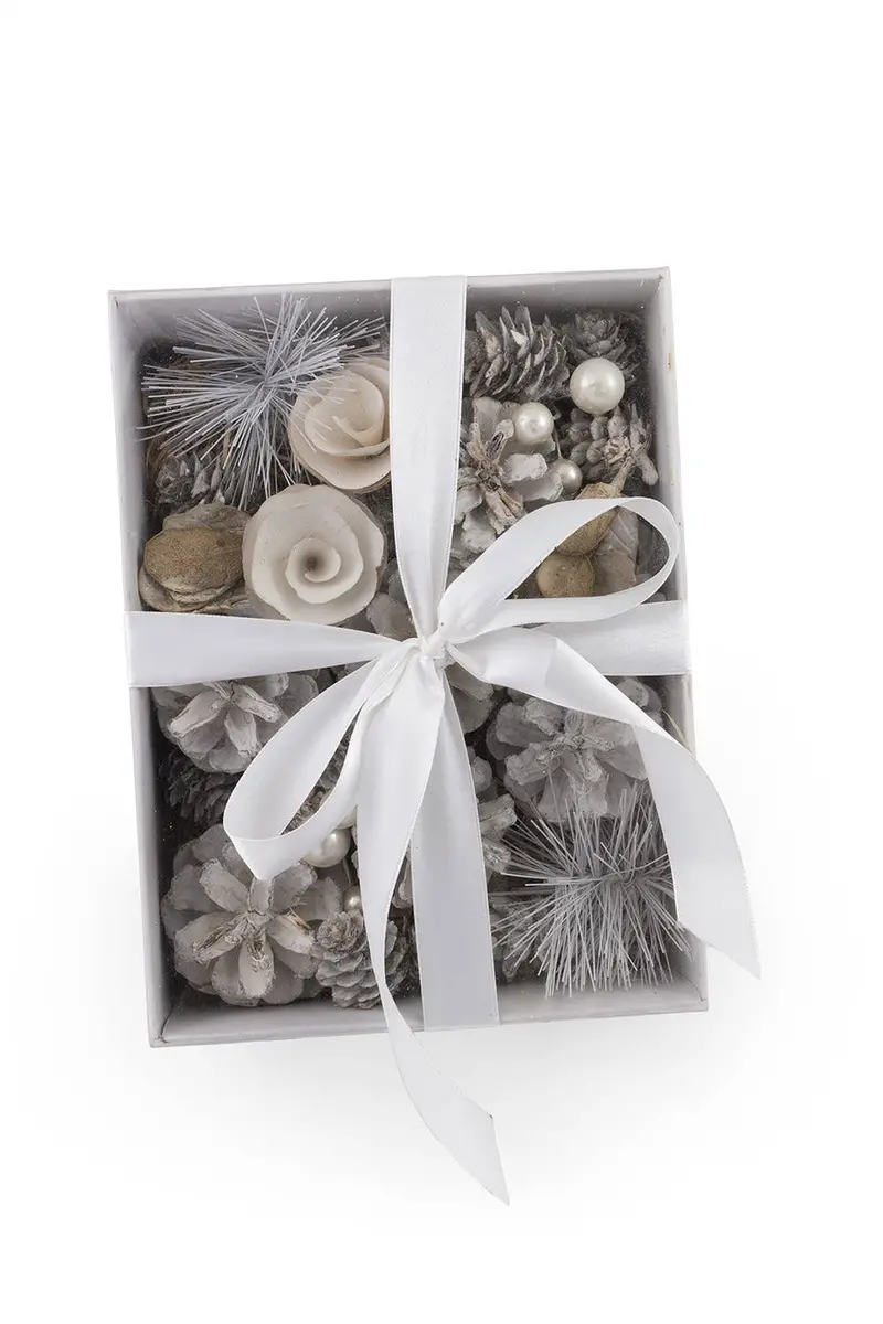 Winter Whites Pinecone Box – Festive Holiday Decor From Boston International 1