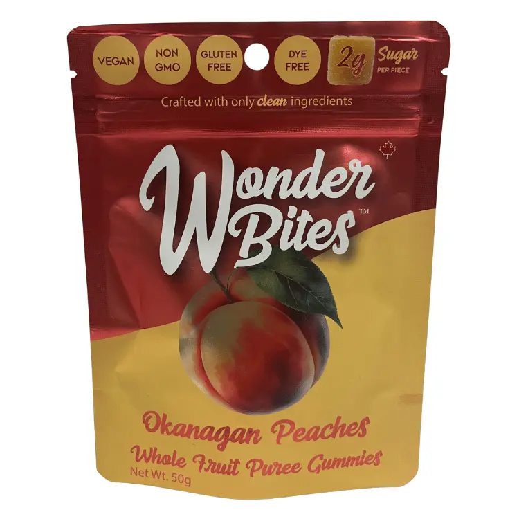 Wonderbites Okanagan Peach Gummies (50G) 1