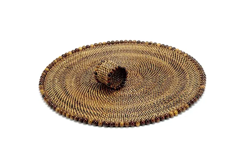 Woven Cotton Napkin Rings And Coordinating Placemats