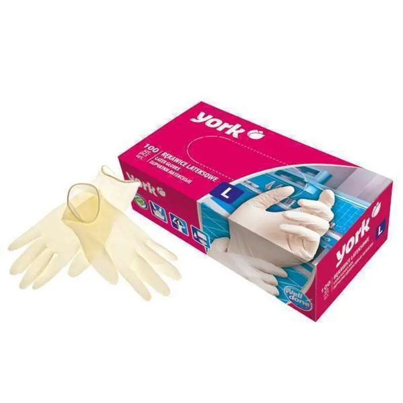 York Powder-Free Latex Examination Gloves – Small Size, 100-Piece Box 1