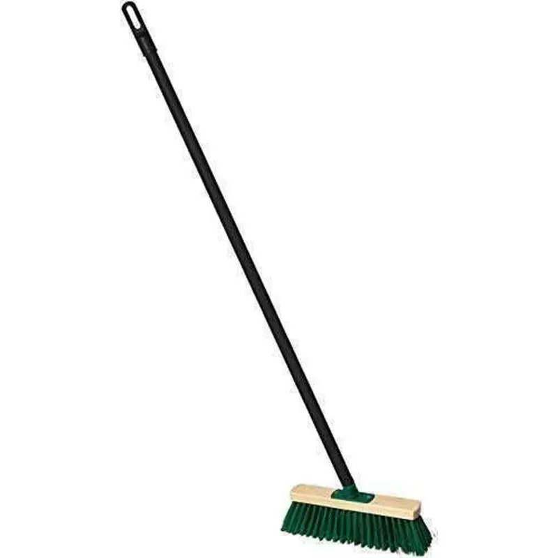 York Wooden Street Broom — 400Mm Brush Width With Fixed Handle 1