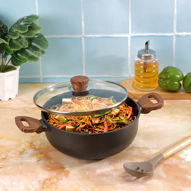 Zest Plus Aluminum Die-Cast Kadai With Lid – Induction-Compatible Fry Pan 1
